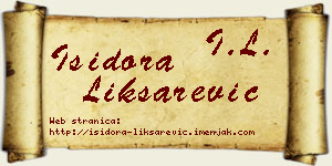 Isidora Liksarević vizit kartica